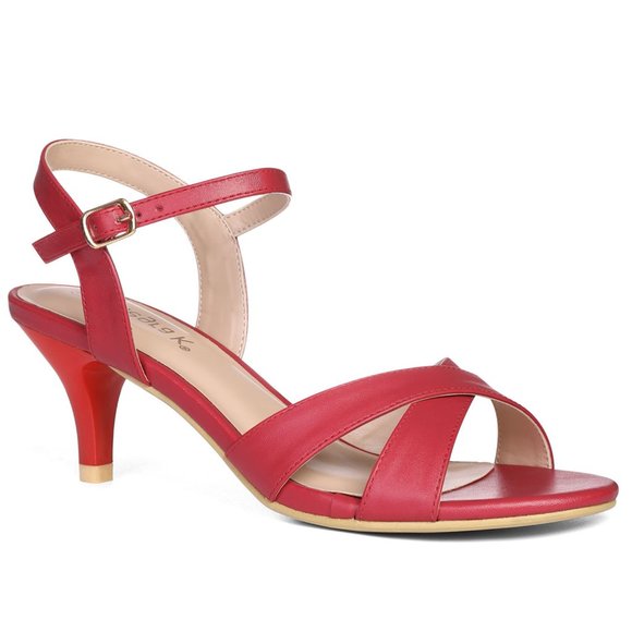 NIB Red Strappy Heels (7) - Picture 1 of 6